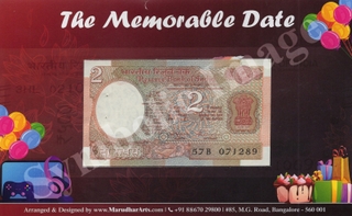 The Memorable Gift for someone SPECIAL DATE of your Loved one of 2Rs Denomination.