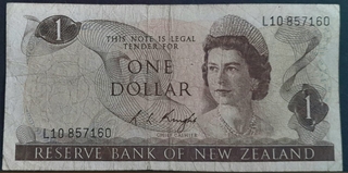 One Dollar Bank Note Of  New Zealand Issued In 1967