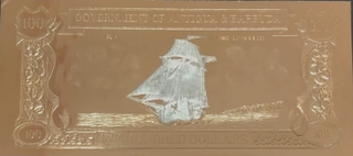 One Hundred Dollars Bank Note of Antigua and Barbuda Issued In 1981