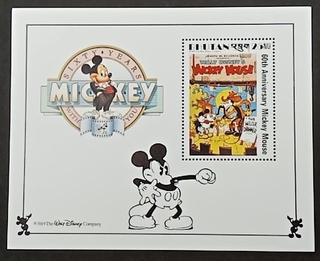 Bhutan-25NU 1989 Mint Miniature sheet of 60th Anniversary Mickey Mouse