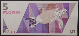 5 Florin Banknote of Aruba Issued in 1990