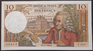 10 Francs Banknote of France Issued in 1963