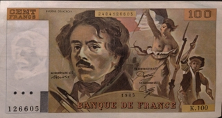 One Hundred Francs Bank Note Of France Issued In 1985