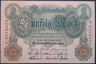 50 Mark Banknote of Germany Issued in 1910