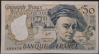 50 Francs Banknote of France Issued in 1976