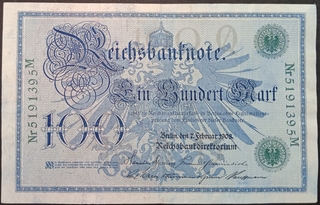 100 Mark Banknote of Germany Issued in 1908