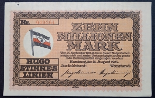 10000000 Marks Banknote of Germany Issued in 1923