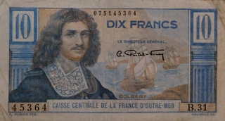 Ten Francs Bank Note Of French Equatorial Africa Issued In 1947