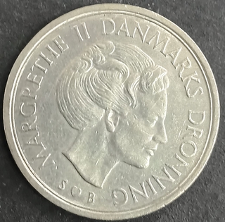 Five Kroner Coin of Denmark Issued in 1974