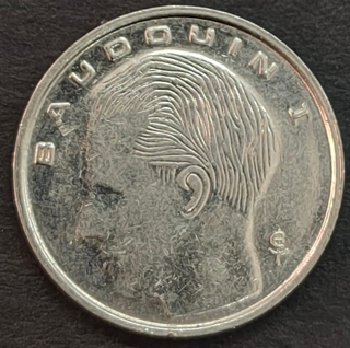 1 Franc Coin of Belgium Nickel Plated Steel Issued in 1989