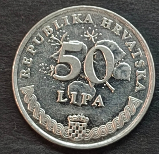 50 Lipa Coin of Croatia Nickel Plated Steel Issued in 1993