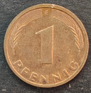 1 Pfennigs Coin of Germany Copper Plate Steel Issued in 1991