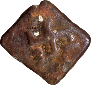 Swastika type Square Copper Coin of Saurashtra Region of Post Mauryas.