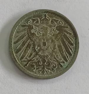 Five Pfennig Coin of Germany Issued in 1905  