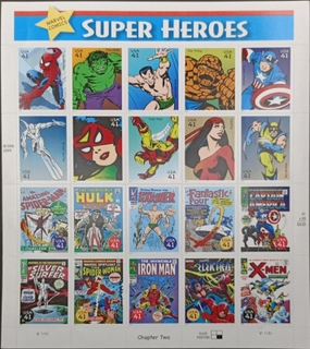 USA-41c 2006 mint set of 20 stamps Miniature sheet of Marvel Comics Super Heroes 