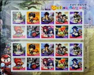 Korea-250won 2006 Mint 10 stamps set of 2 Miniature sheet of Online Games Special 