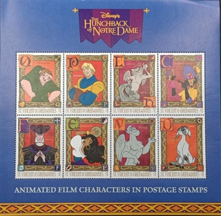St. Vincent and the Grenadines-$1 1996 Mint set of 8 stamps Miniature sheet of The Hunchback of Notre Dame Animated Film Characters