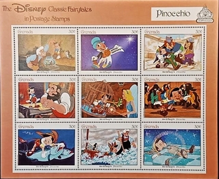 Grenada-30c 1998 Mint Miniature sheet of The Disney Classic Fairytales Pinocchio 