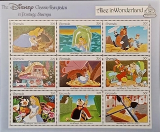 Grenada-30c 1998 Mint Miniature sheet of The Disney Classic Fairytales Alice in Wonderland