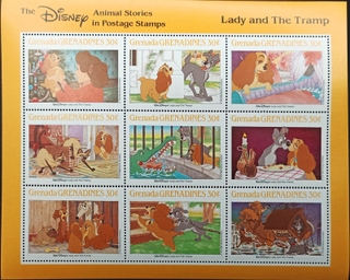 Grenada Grenadines-30c 1988-1990 Mint Miniature sheet of The Disney Animal Stories Lady and The Tramp