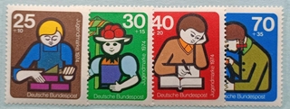 Deutsche Bundespost-4 diff. values 1974 Mint Stamps of Jugendmarke