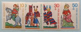 Deutsche Bundespost-4 diff. values 1970 Mint Stamps of Fur die Jugend