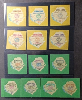 Sierra Leone(Land of Iron & Diamonds)-13 diff. values 1964-5 Die Cut Map Shaped Mint stamps of New York Worlds Fair