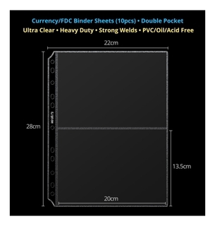 Binder 2 Divider Sheet for Bank Notes, FDC, Miniature sheets.