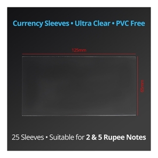 Currency Note Sleeves of 2 and 5 Rupee PVC Free Plastic Holders