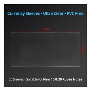 Currency Note Sleeves of 10 & 20 Rupee PVC Free Plastic Holders.