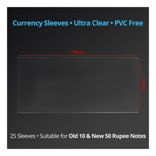 Currency Note Sleeves of Old 10 Rs & New 50 Rs PVC Free Plastic Holder.