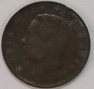 10 Reis Coin of Portugal Bronze Issued in 1884