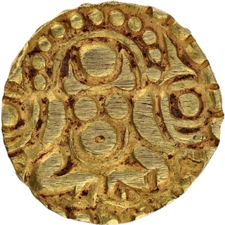 Gold One Eighth Masha Coin of Sallakshana Varman of Chandellas of Jejakabhukti.