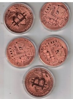 BIT COIN MEDALS COOPER  ( 29 TO 30 GMS ) UNC ( 10 COIN)