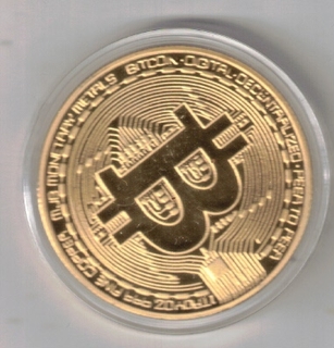 BIT COIN MEDALS ( 29 TO 30 GMS ) UNC GOLDEN  1 COIN