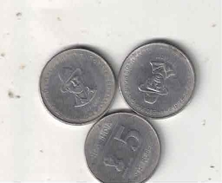 5 RS ( 3 COIN ) SHAHEED BHAGAT SINGH BIRTH CENTENARY 1907-2007 XF