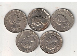 5 RS ( 5 COIN ) INDIRA GANDHI XF 