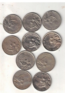 50 PAISA ( 10 COIN) 25TH ANNIVERSARY OF INDEPENDENCE 1947-1972 XF