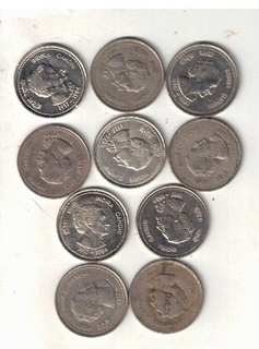 50 PAISA ( 10 COIN ) INDIRA GANDHI VERY FINE TO XF