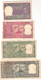 1 RS 2RS 5 RS AND 10 RS ALL GANDHI VERY FINE TO XF  ( 4 NOTE )