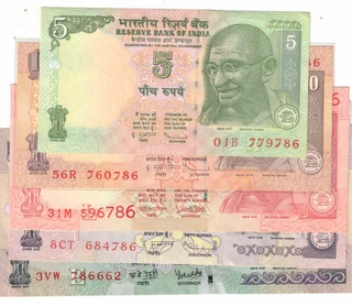 5 RS 10 RS 20 RS 50 RS AND 100 RS ENDING HOLLY NUMBER ***786 UNC