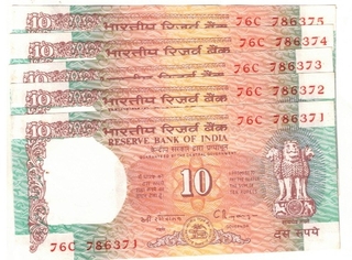 10  RS ( 5 NOTE ) STARTING HOLLY NUMBER GEM UNC S NO 786371 TO 786375