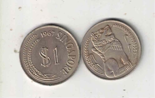 SINGAPOUR 1 DOLLAR COIN XF MIX YEAR 